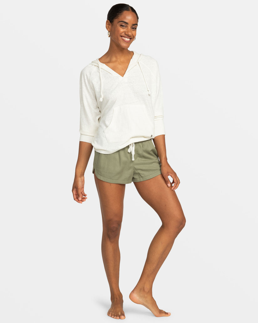 Women Roxy® New Impossible Love Elastic Waist Shorts Green | KZNW-43907