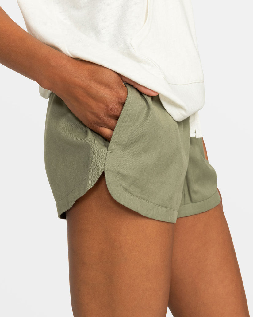 Women Roxy® New Impossible Love Elastic Waist Shorts Green | KZNW-43907