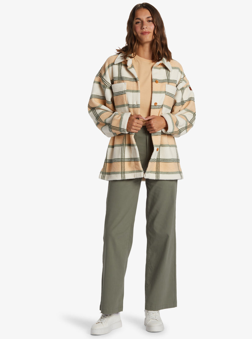 Women Roxy® Next Adventure Printed Zip-Up Fleece Shirts Green | BMVY-65870