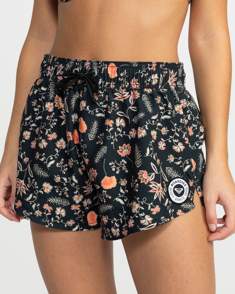Women Roxy® No Bad Waves Printed Boardshorts Dark Grey | QRWV-41863