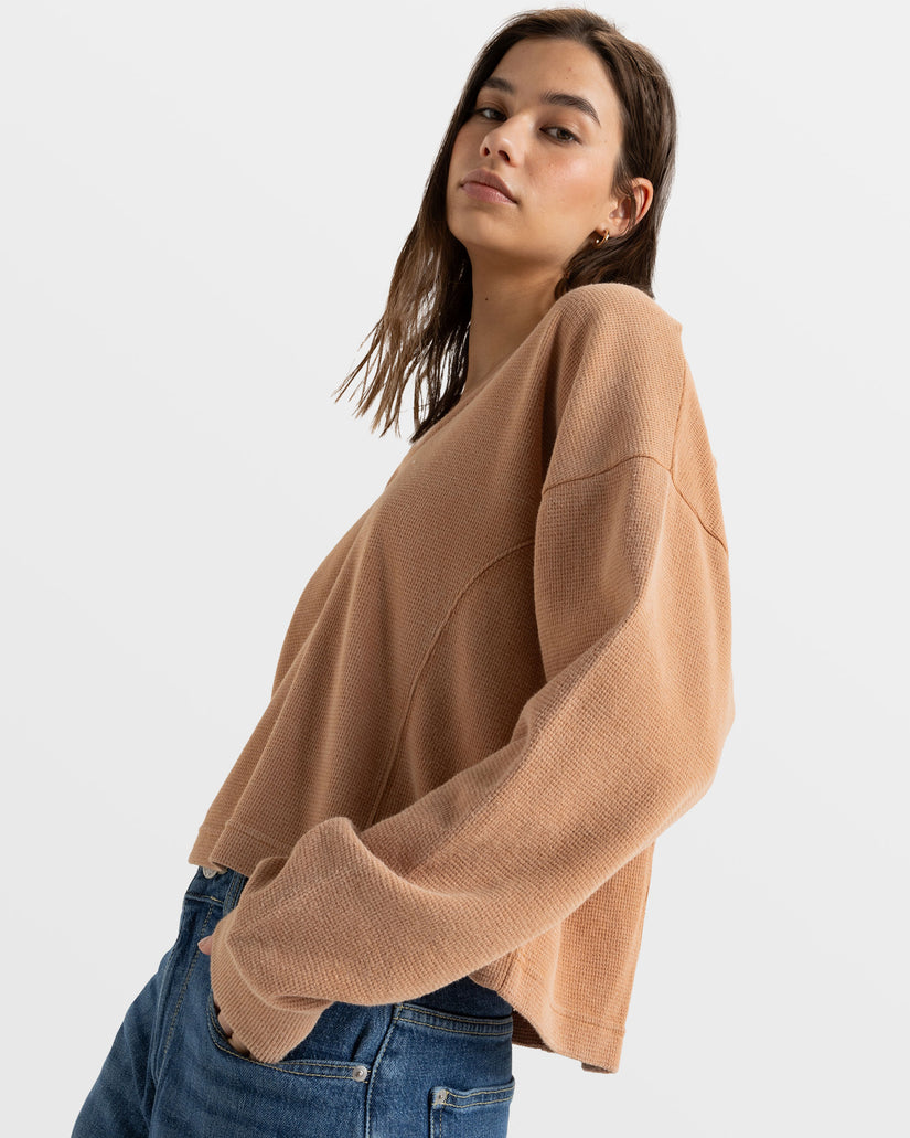 Women Roxy® Notice Me Hooded Tops Brown | QSPZ-36724