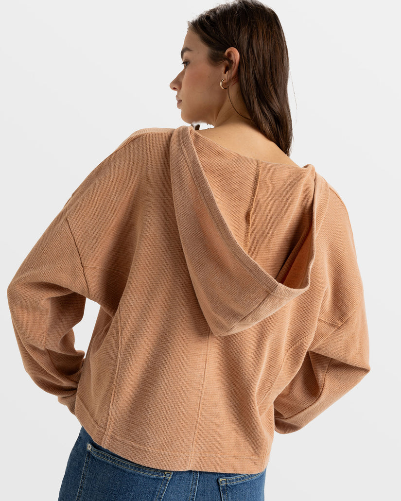 Women Roxy® Notice Me Hooded Tops Brown | QSPZ-36724