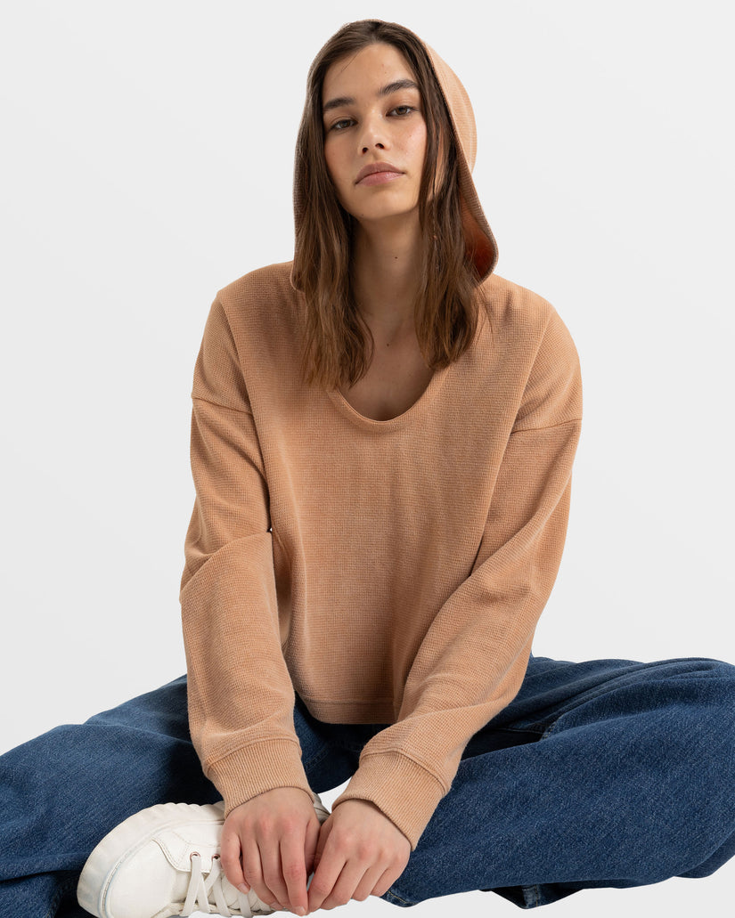 Women Roxy® Notice Me Hooded Tops Brown | QSPZ-36724