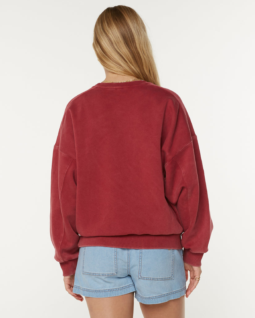 Women Roxy® Oasis Haze Pullover Sweatshirt Red | SVMA-54398