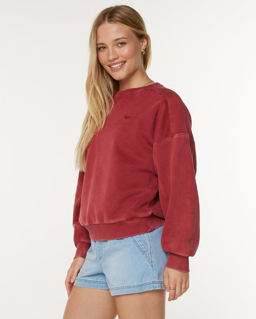 Women Roxy® Oasis Haze Pullover Sweatshirt Red | SVMA-54398