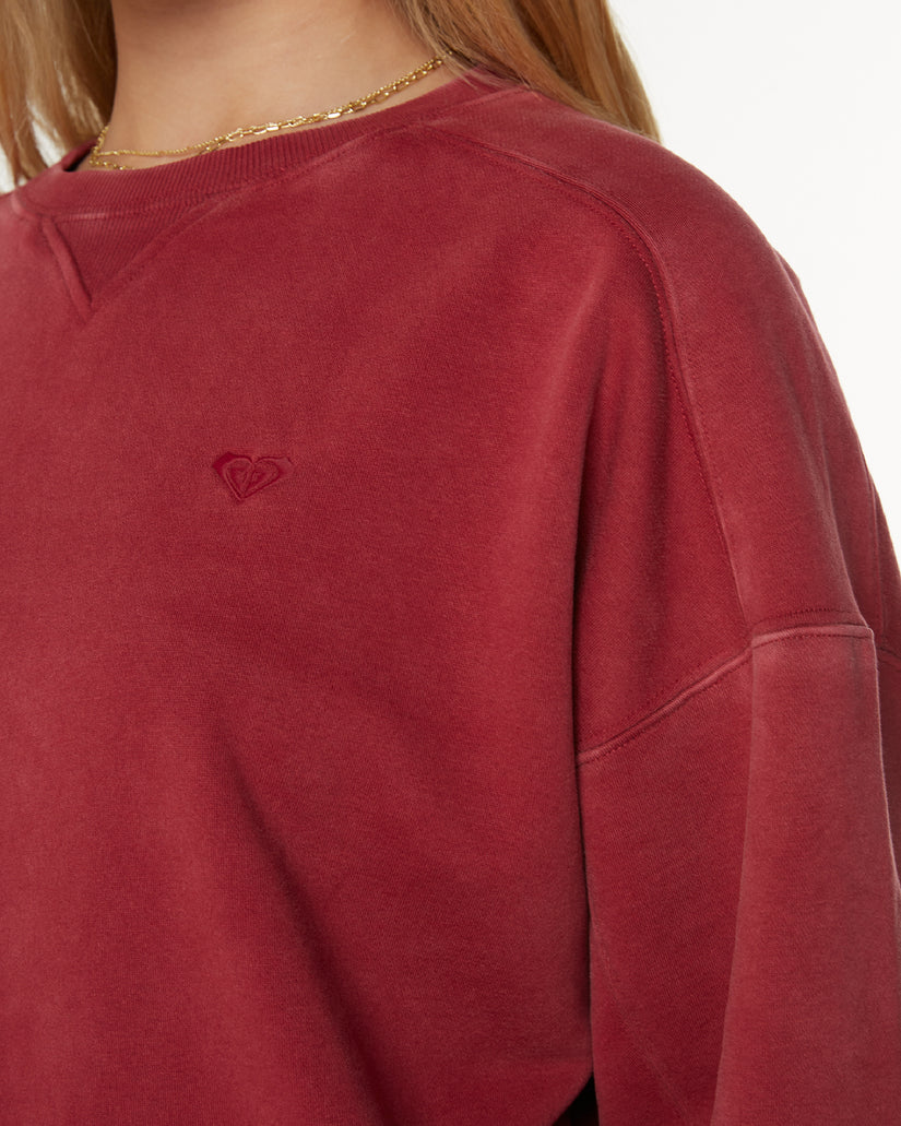 Women Roxy® Oasis Haze Pullover Sweatshirt Red | SVMA-54398