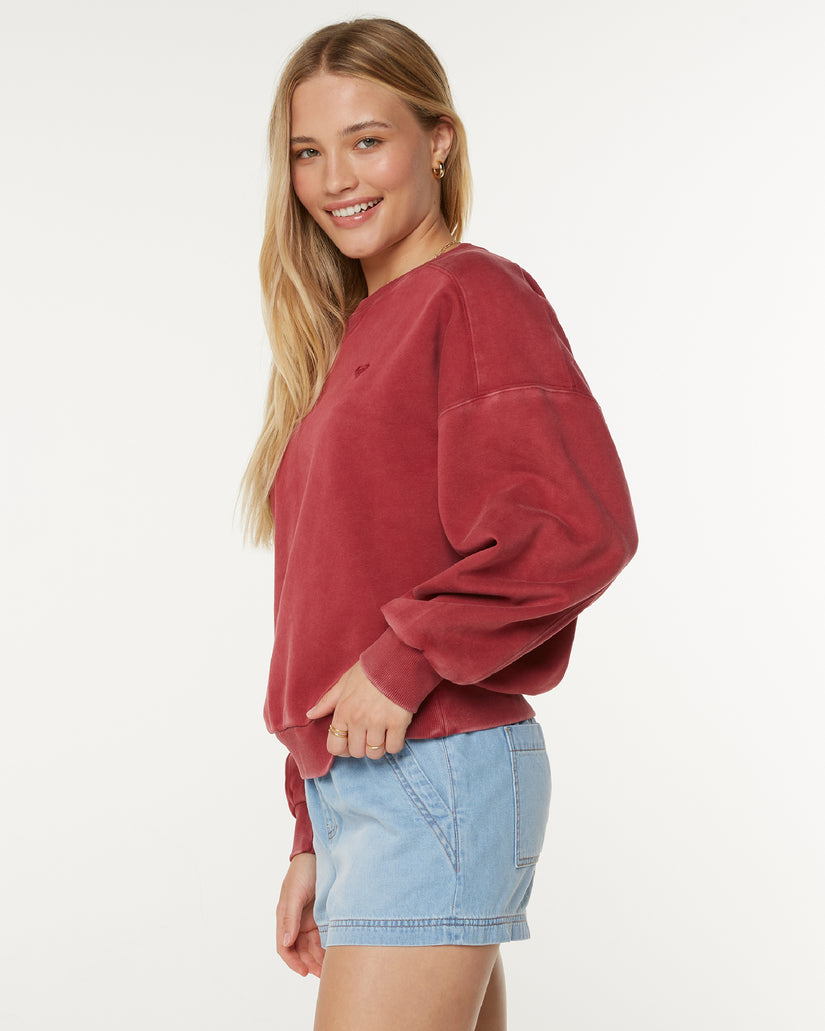 Women Roxy® Oasis Haze Pullover Sweatshirt Red | SVMA-54398
