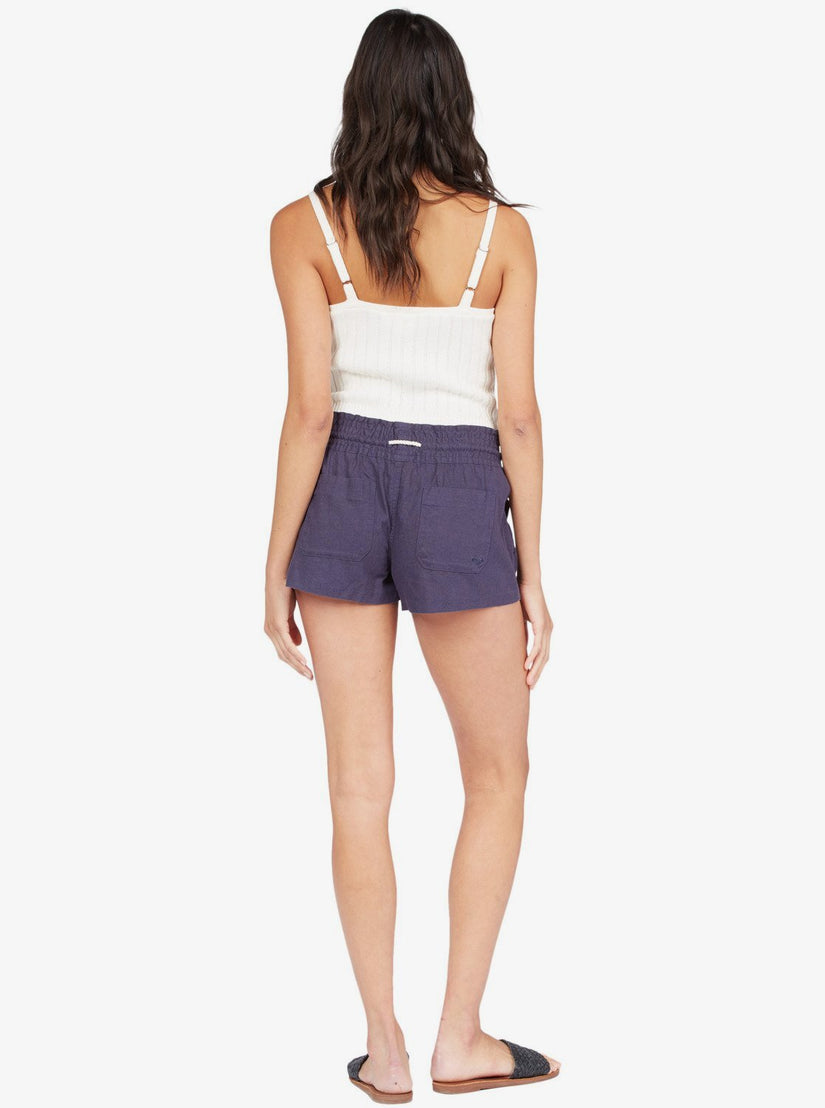 Women Roxy® Oceanside Elasticized Shorts Indigo | XANW-30851