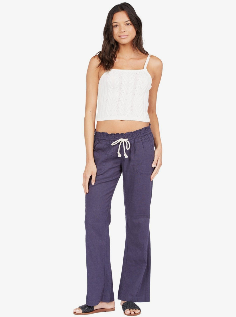 Women Roxy® Oceanside Flared Pants Indigo | IARG-23051