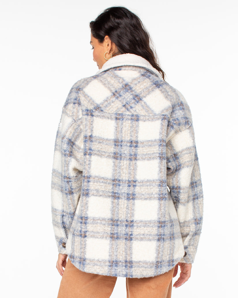 Women Roxy® Overlander Solid Button Front Fleece Jackets Blue | VFZS-93027