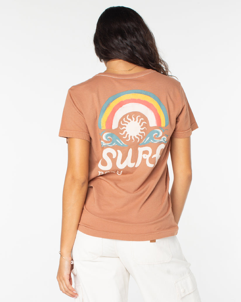 Women Roxy® Painted Surf T-Shirt Brown | HUQV-62905