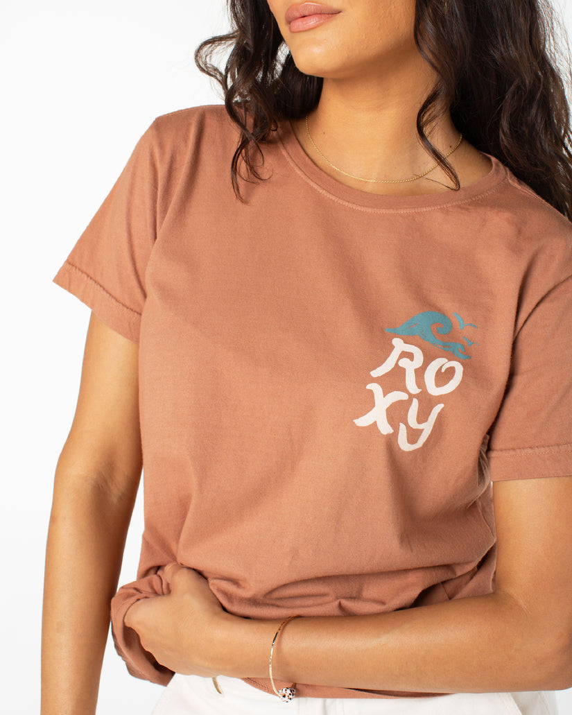 Women Roxy® Painted Surf T-Shirt Brown | HUQV-62905