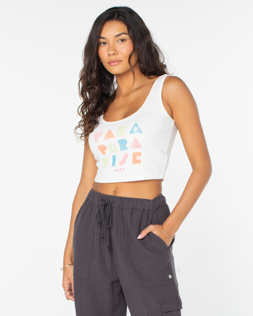Women Roxy® Para Paradise Cropped Tank Top White | KUPT-40986