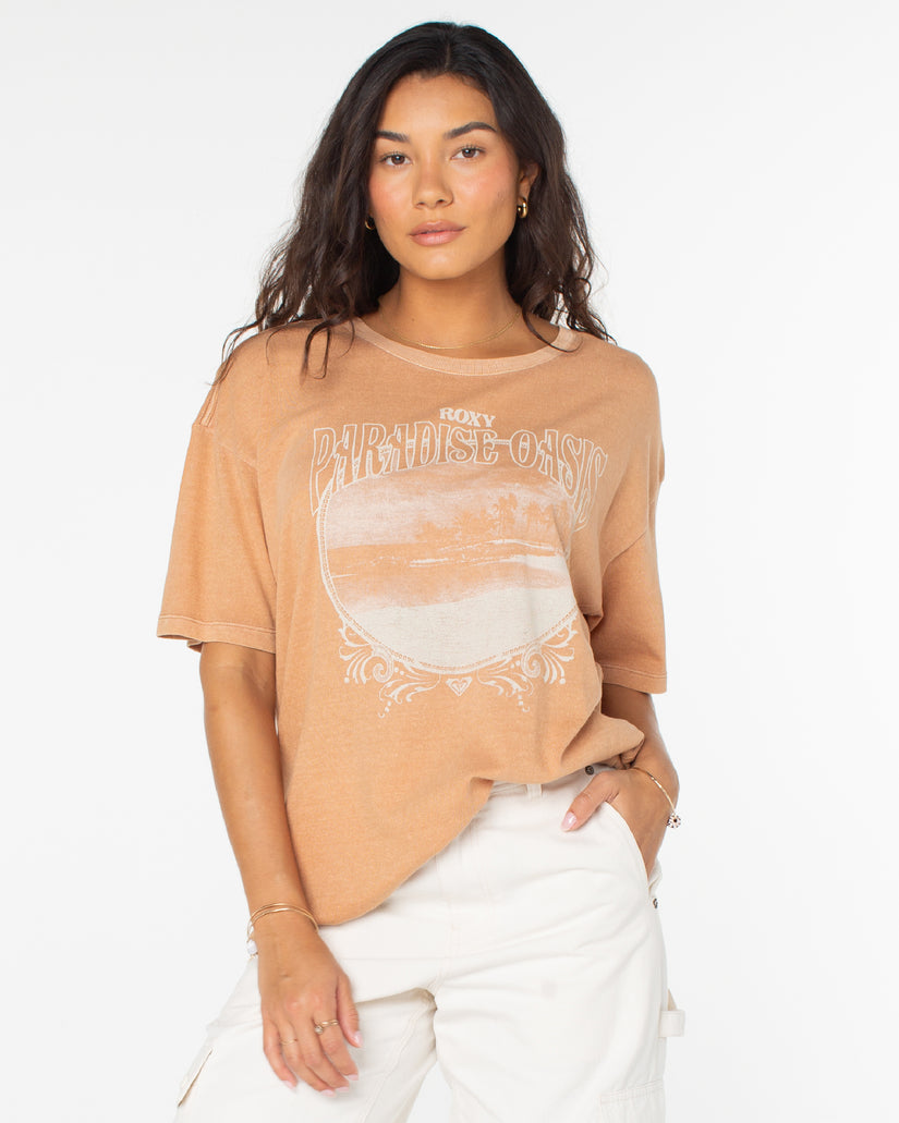 Women Roxy® Paradise Oasis T-Shirt Brown | THCU-30582