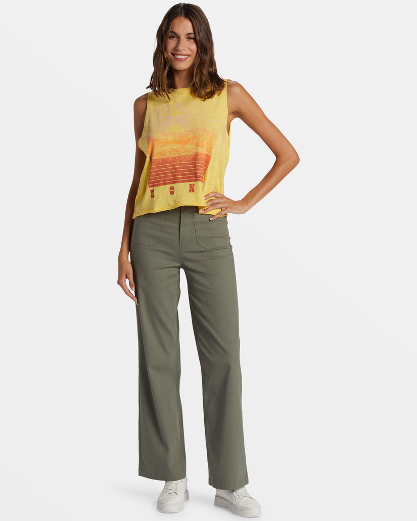 Women Roxy® Paradise Peaks HLMT 2.0 Cropped Tank Top Yellow | NFCT-85690