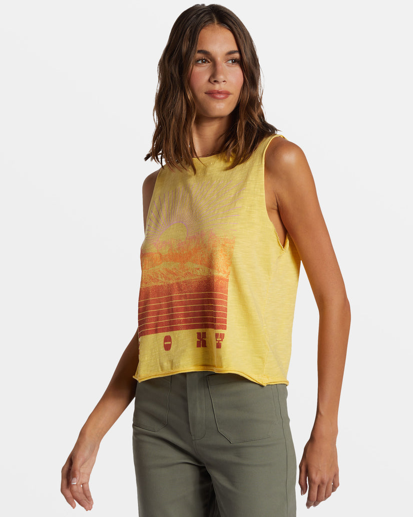 Women Roxy® Paradise Peaks HLMT 2.0 Cropped Tank Top Yellow | NFCT-85690