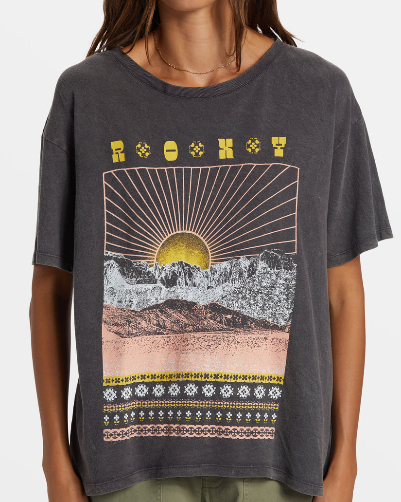 Women Roxy® Paradise Peaks Short Sleeve Oversized T-Shirt Dark Grey | LGXO-18472