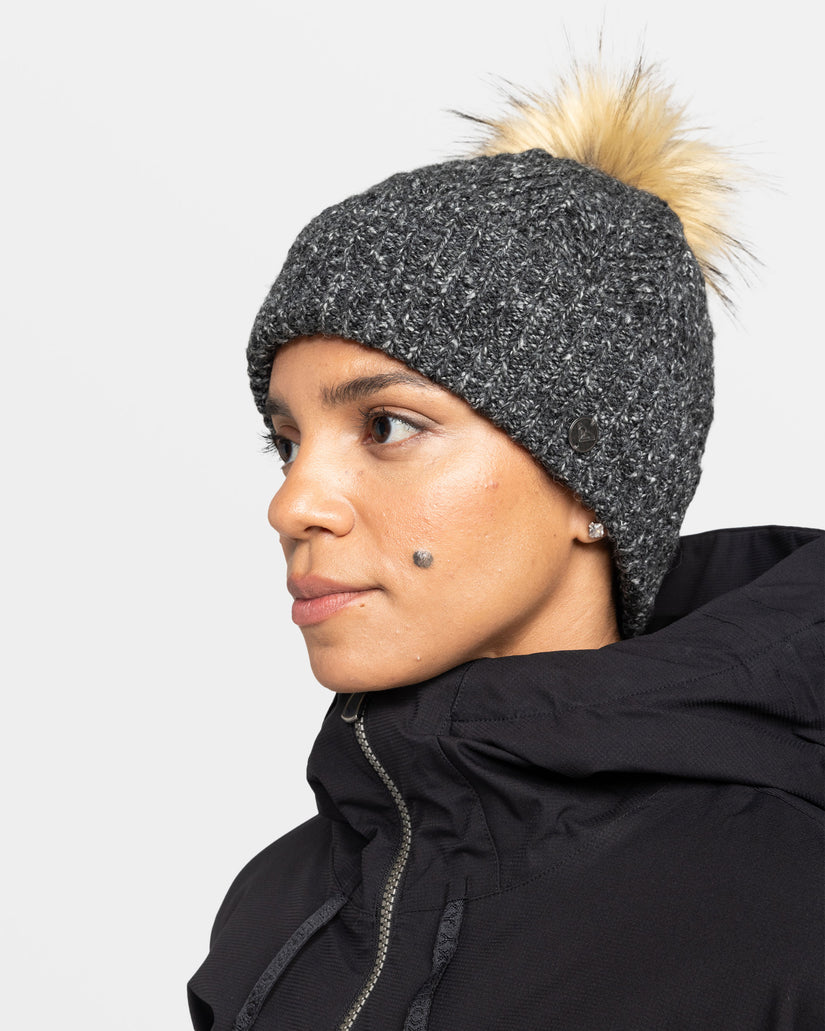 Women Roxy® Peak Chic Cuff Beanie Black | QLAC-83451