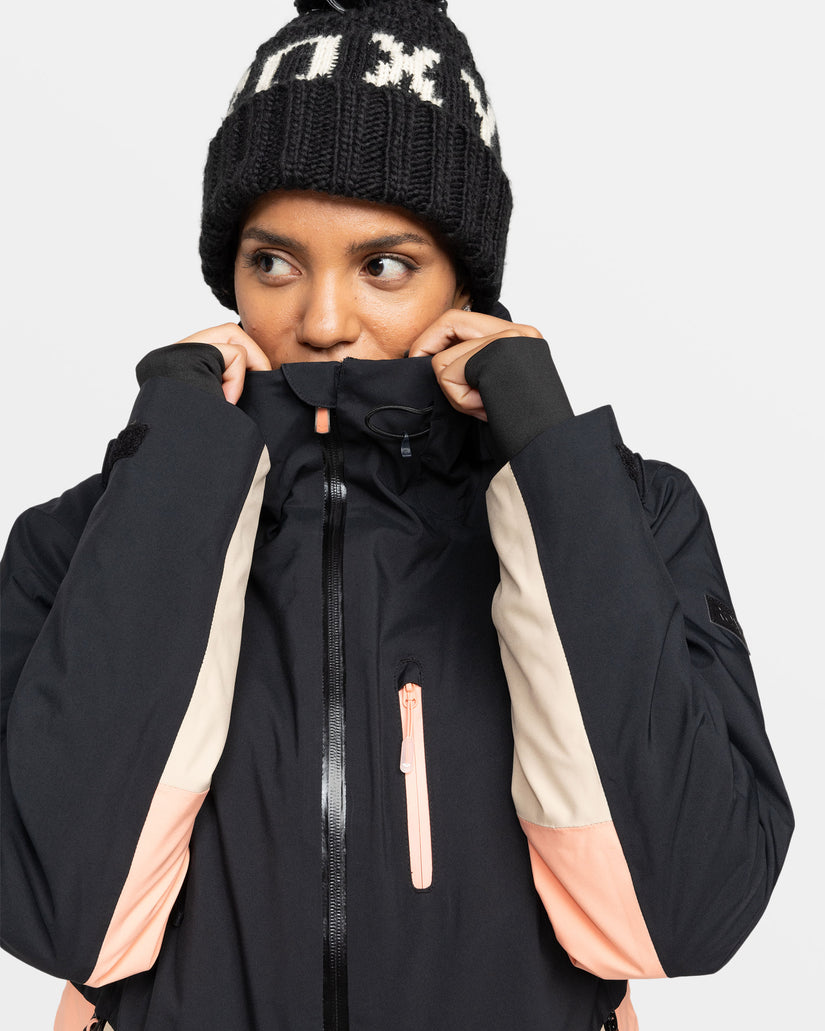 Women Roxy® Peakside Snowboard Jackets Black | YUXS-61048