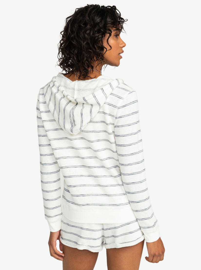 Women Roxy® Perfect Wave Stripes Zip Hoodie White | CATL-36582