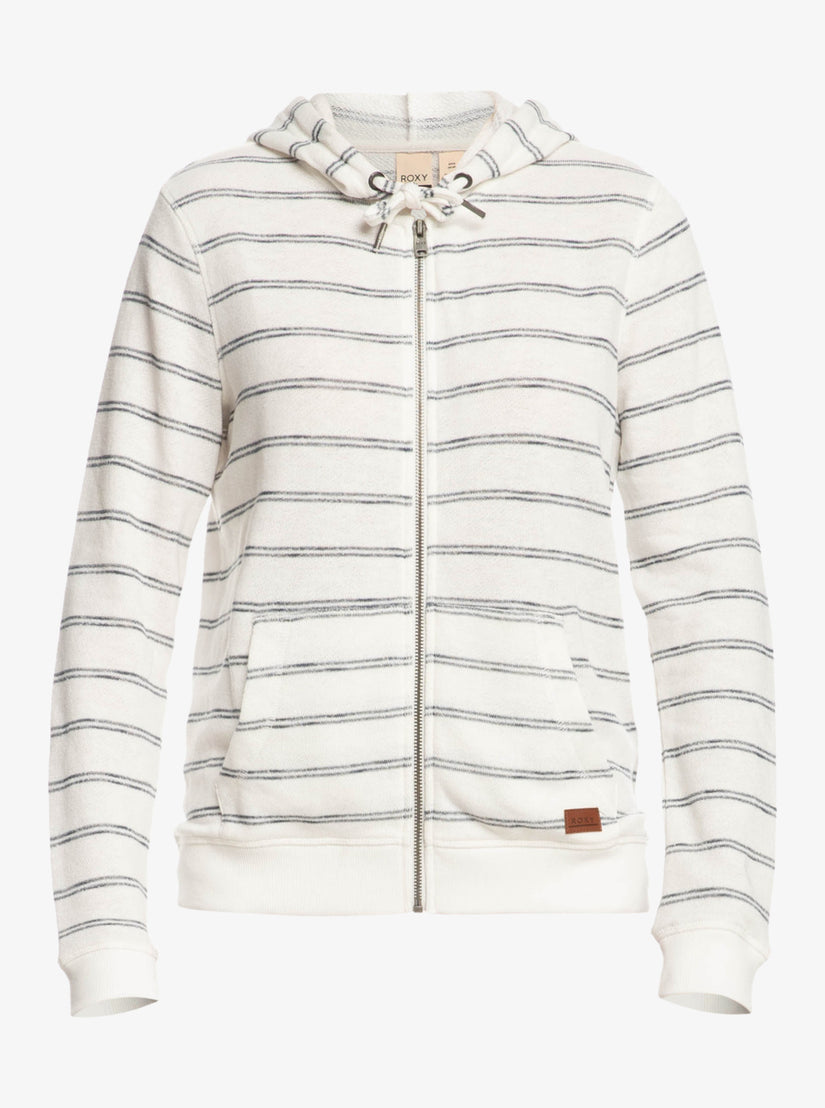 Women Roxy® Perfect Wave Stripes Zip Hoodie White | CATL-36582