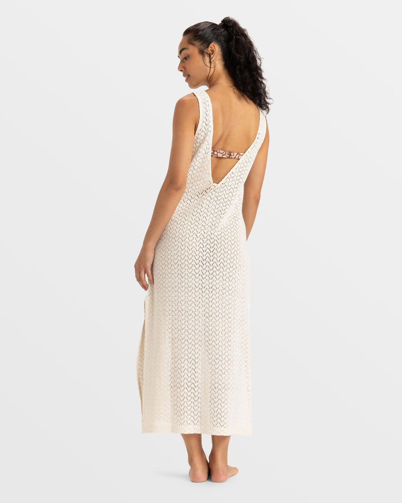 Women Roxy® Playa Mood Crochet Long Dress White | FEAP-18279