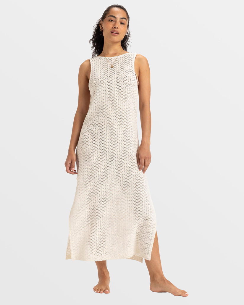 Women Roxy® Playa Mood Crochet Long Dress White | FEAP-18279