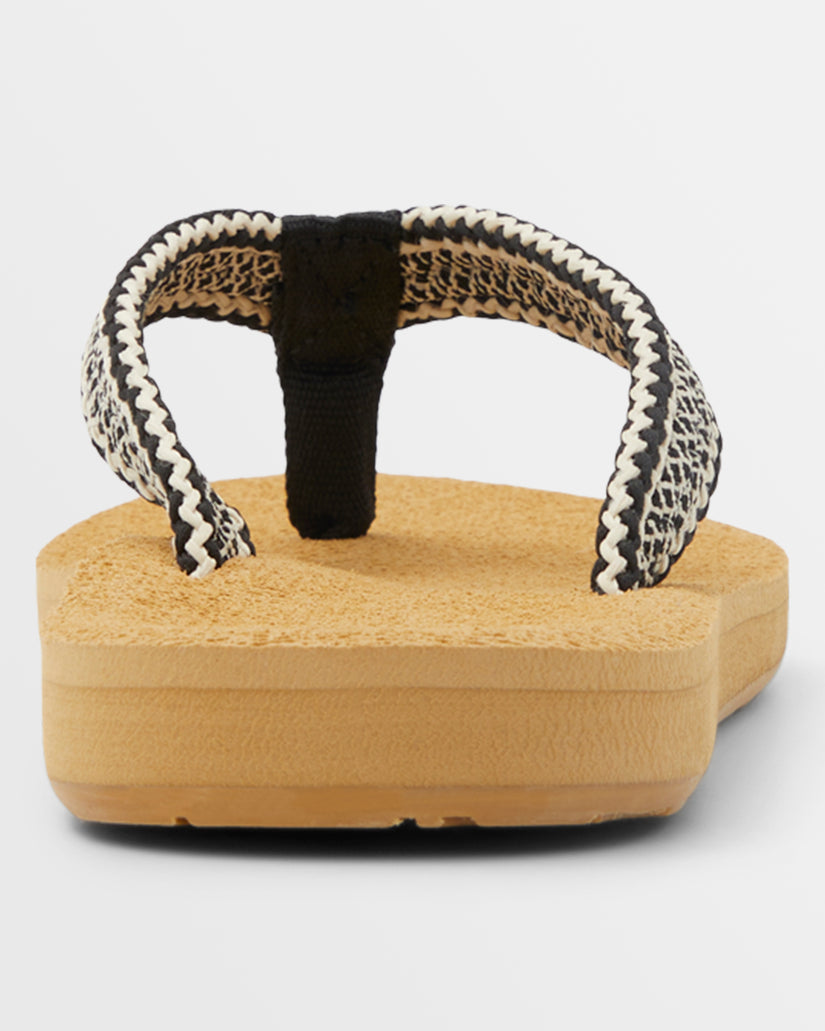 Women Roxy® Porto IV Flip Flops Black / White | KIWU-56709