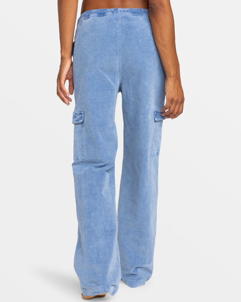 Women Roxy® Precious Cargo Corduroy High Waisted Pants Blue | MRIC-08947