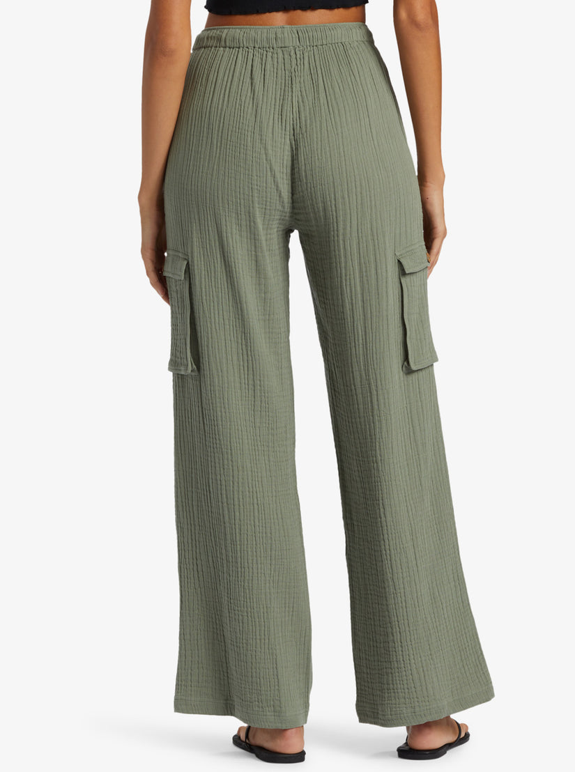 Women Roxy® Precious Cargo Gauze High Waisted Pants Green | WXQV-79382