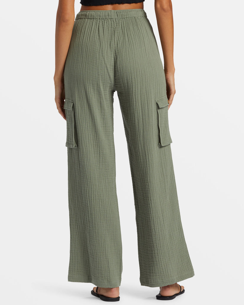 Women Roxy® Precious Cargo Gauze High Waisted Pants Green | WXQV-79382