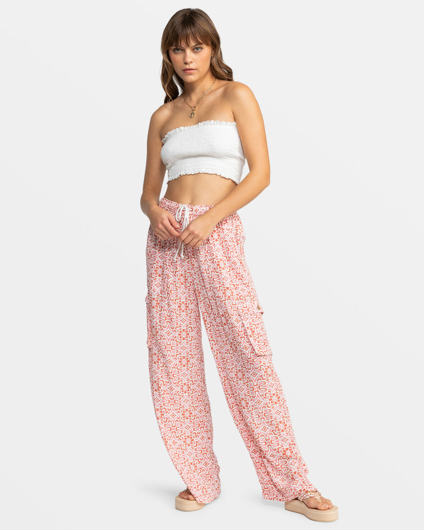 Women Roxy® Precious Cargo Gauze High Waisted Pants Pink | LIKF-30871