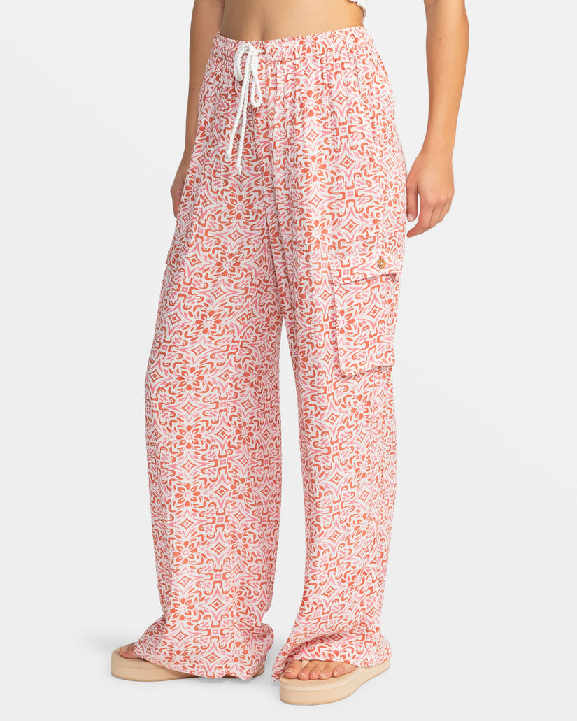 Women Roxy® Precious Cargo Gauze High Waisted Pants Pink | LIKF-30871