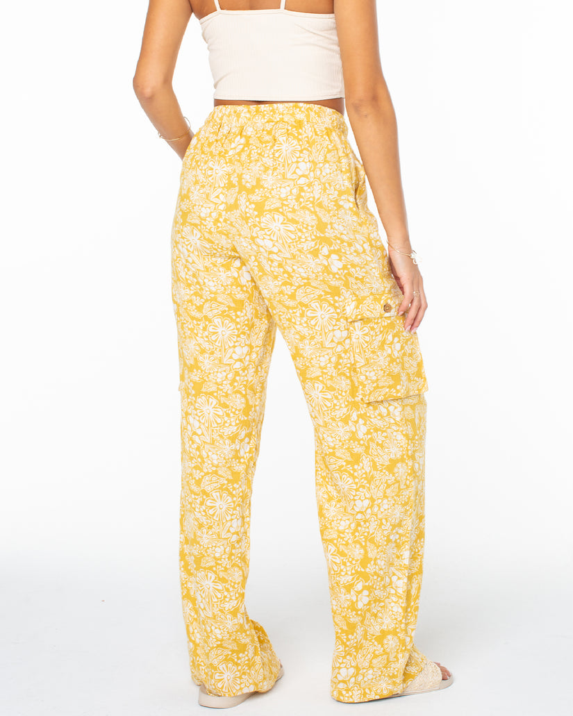 Women Roxy® Precious Cargo Printed Pants Yellow | IQEN-08764
