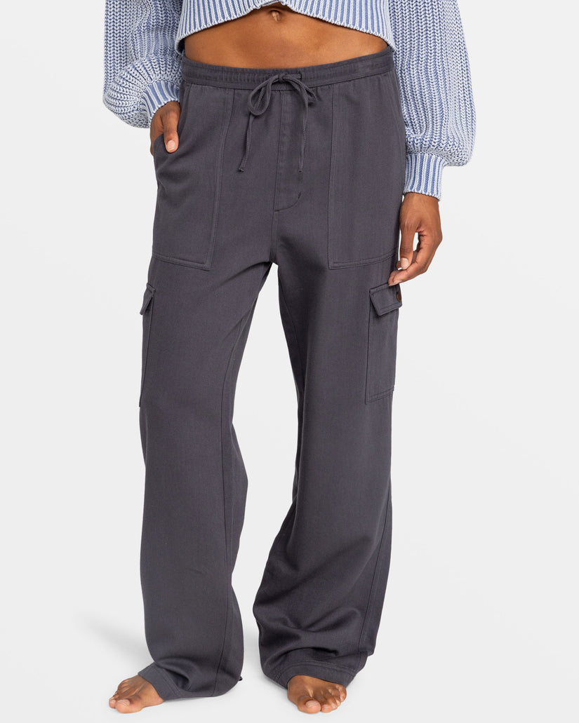 Women Roxy® Precious Cargo Twill High Waisted Pants Dark Grey | QACY-94067