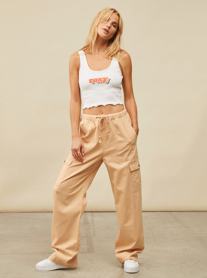 Women Roxy® Precious Cargo Twill High Waisted Pants Apricot | VYBS-92106