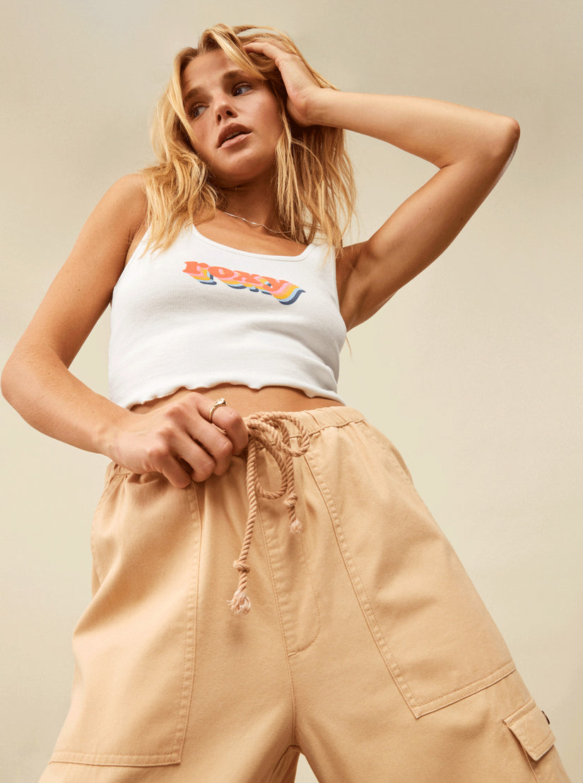 Women Roxy® Precious Cargo Twill High Waisted Pants Apricot | VYBS-92106