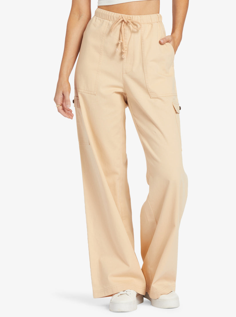 Women Roxy® Precious Cargo Twill High Waisted Pants Apricot | VYBS-92106