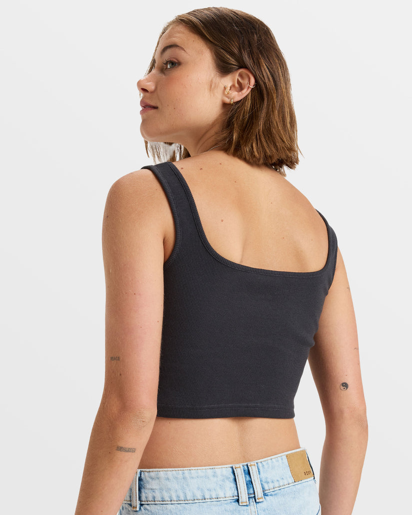 Women Roxy® Pretty Please Crop Tops Black | NQGT-30592