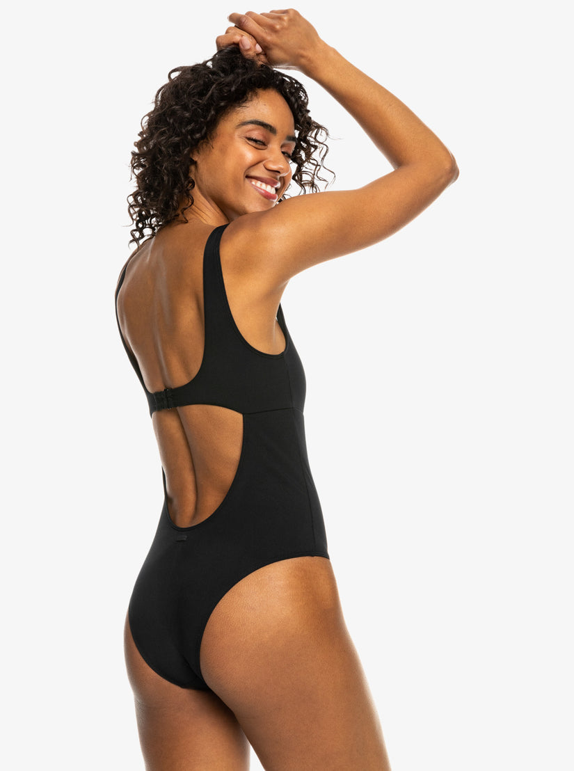 Women Roxy® Pro The Double Line One-Piece Swimsuits Dark Grey | NFOK-59236