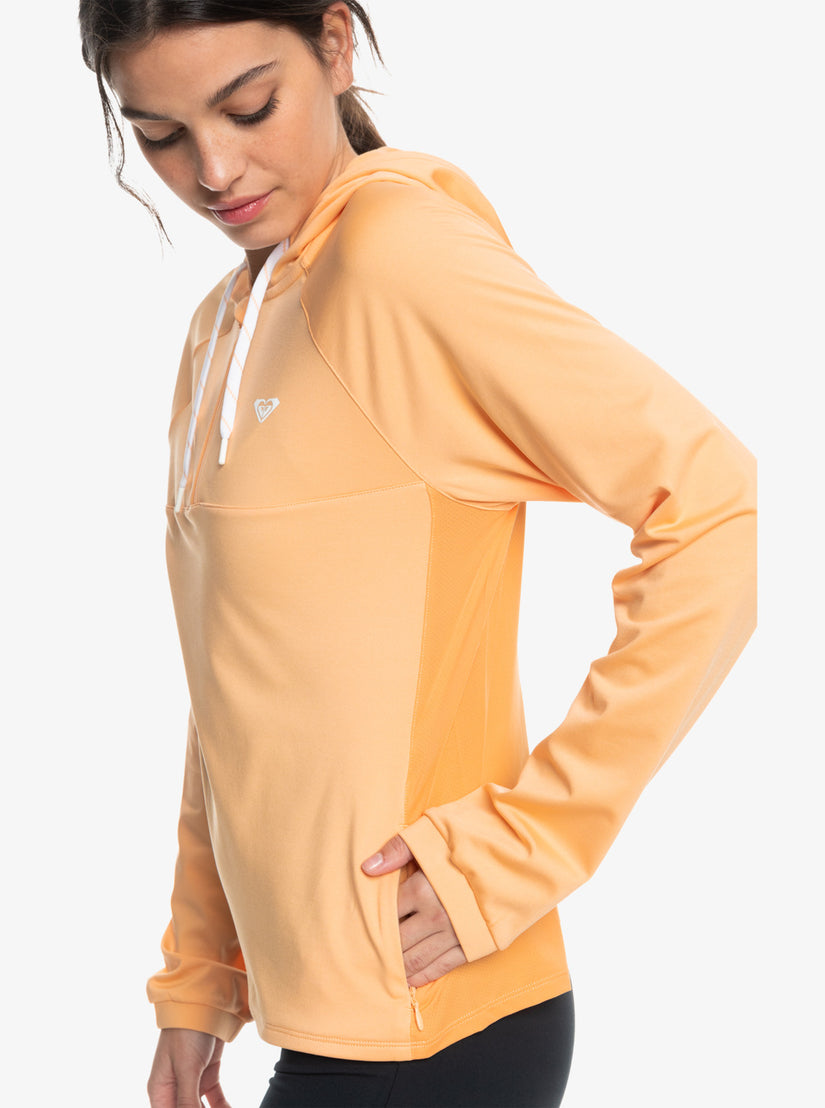 Women Roxy® Pure Pursuit Mesh Hooded Tops Coral | TREJ-36017