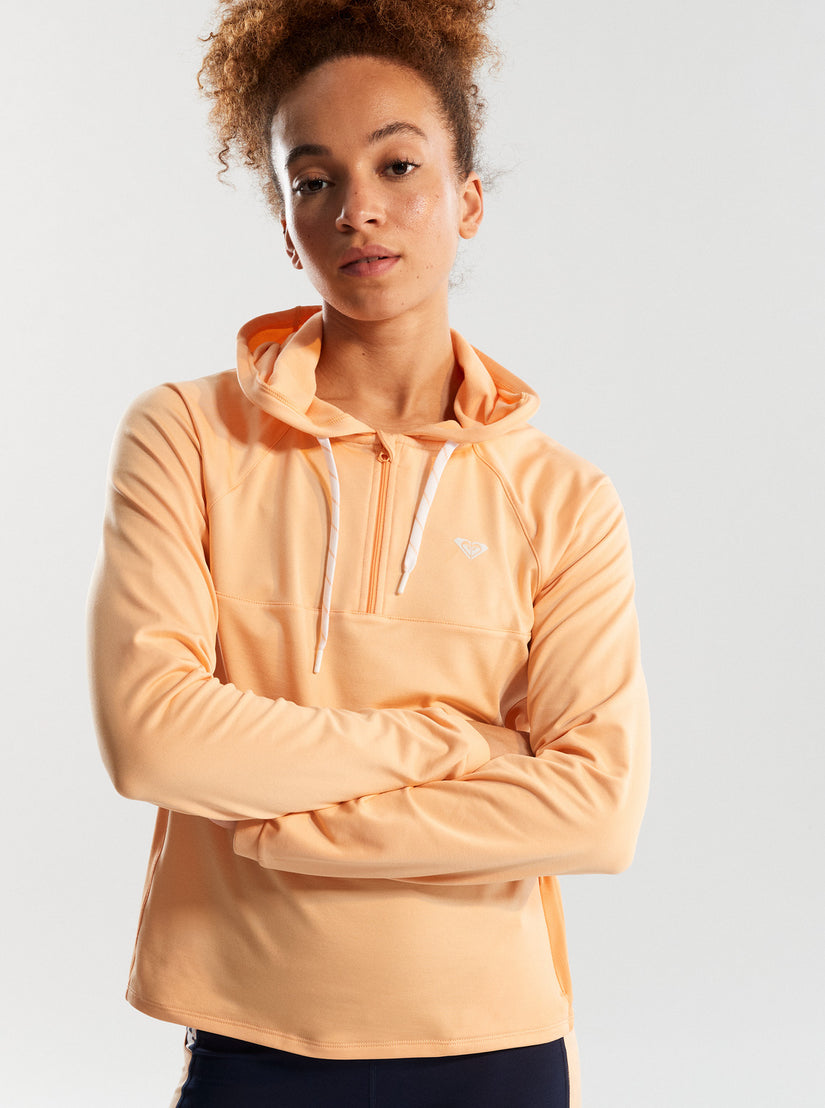 Women Roxy® Pure Pursuit Mesh Hooded Tops Coral | TREJ-36017
