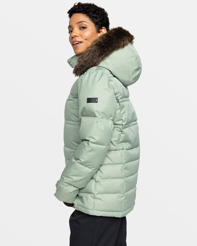 Women Roxy® Quinn Snowboard Jackets Green | UWIX-58324