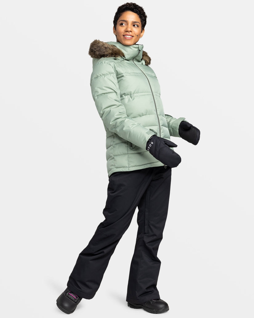 Women Roxy® Quinn Snowboard Jackets Green | UWIX-58324