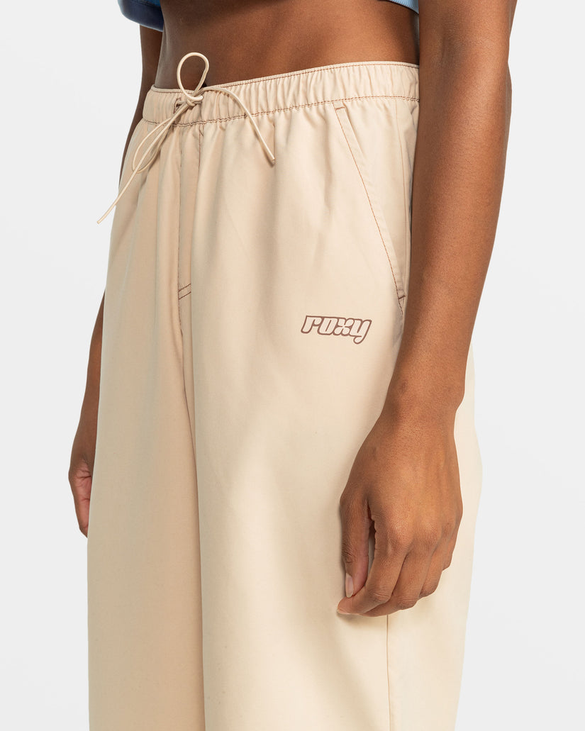 Women Roxy® Retro Sport Life Elastic Waist Pants Cream | VYTD-12865
