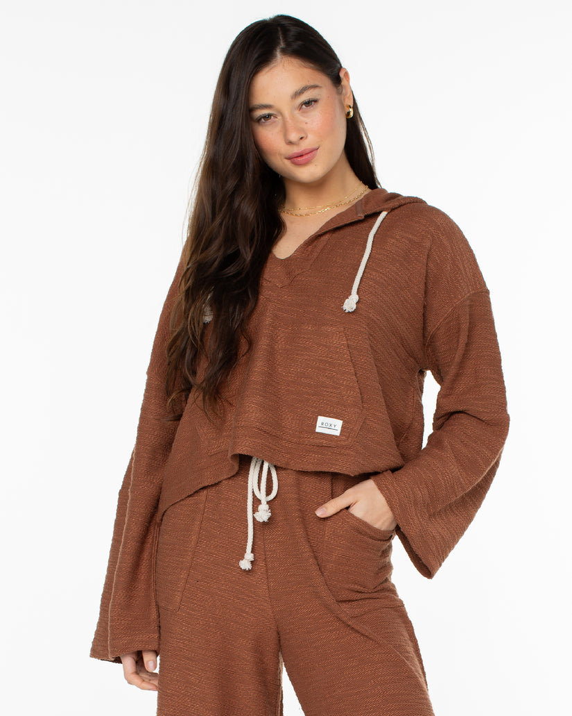 Women Roxy® Rich Coast Cropped Hoodie Brown | ZEVK-72659