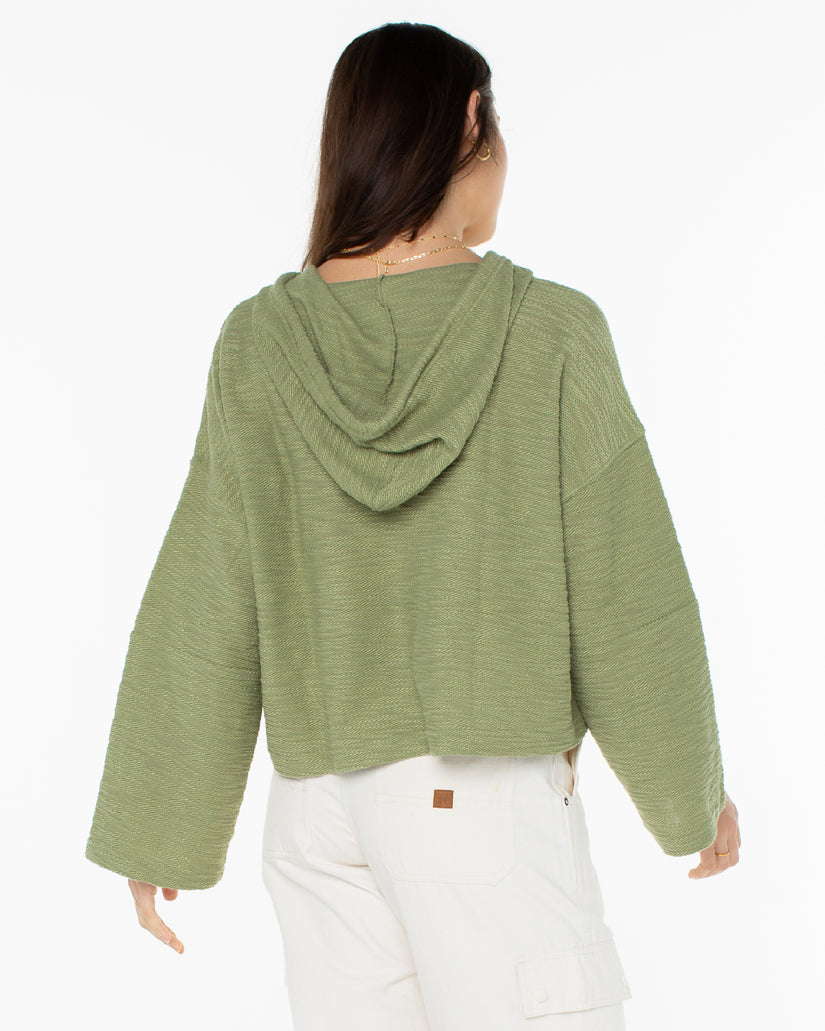 Women Roxy® Rich Coast Cropped Hoodie Green | HBQG-05869