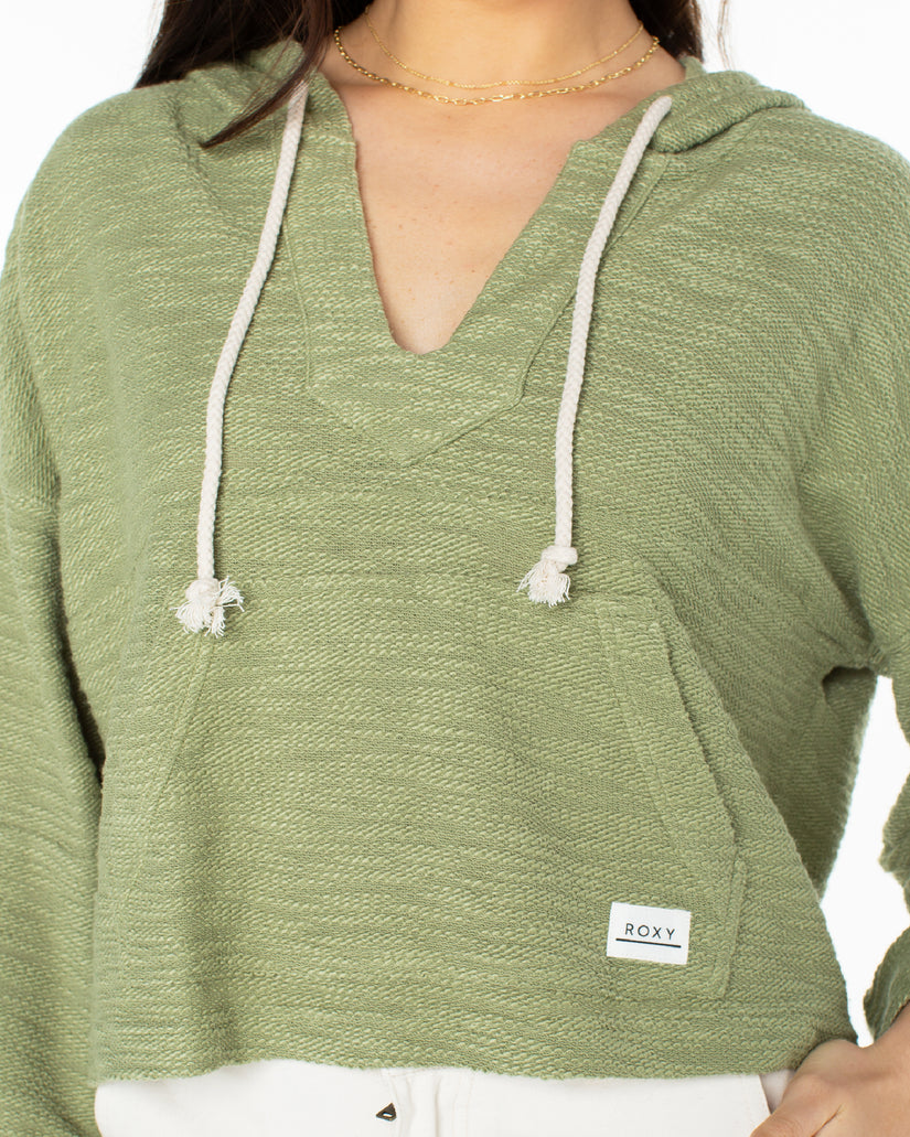 Women Roxy® Rich Coast Cropped Hoodie Green | HBQG-05869