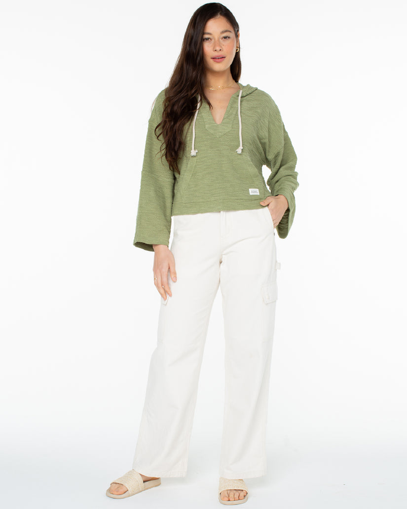 Women Roxy® Rich Coast Cropped Hoodie Green | HBQG-05869