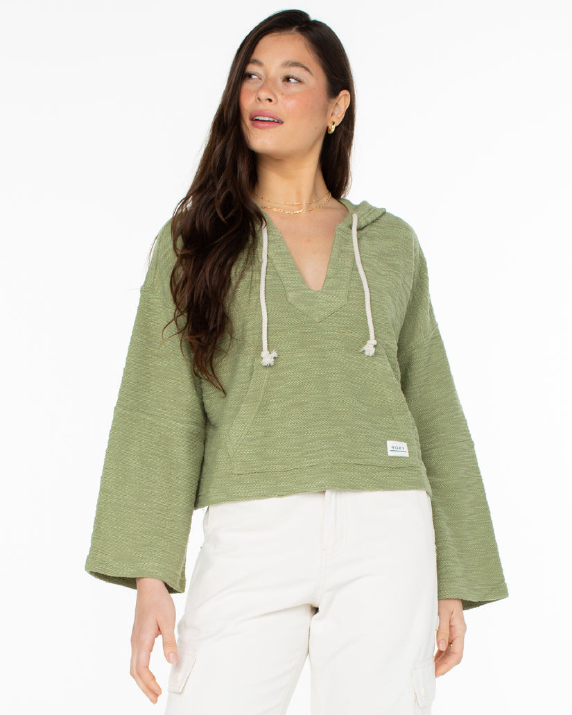 Women Roxy® Rich Coast Cropped Hoodie Green | HBQG-05869